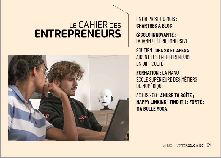 Image actualité Le cahier des Entrepreneurs Votre AGGLO # 130 -  avril 2024
