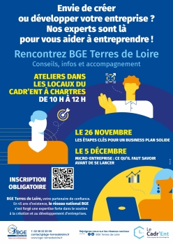 Image actualité Rencontrez BGE Terres de Loire les 26 novembre et 05 décembre 2025 au Cadr'Ent